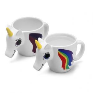 Wholesale Creative Custom heat sensitive rainbow magic Ceramic unicorn coffee cup Color Changing Unicorn Mug 