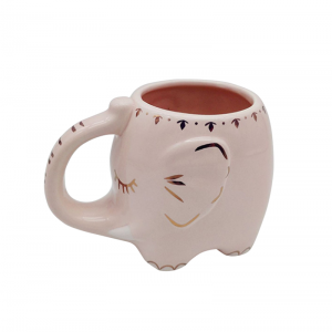 Lovely pink 3D cartoon elephant ceramic tea coffee mugs 