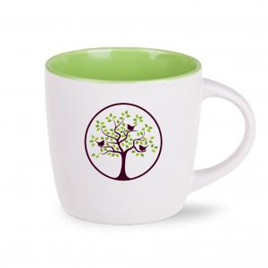 Custom logo bicolor promotional ceramic tea coffee mugs 