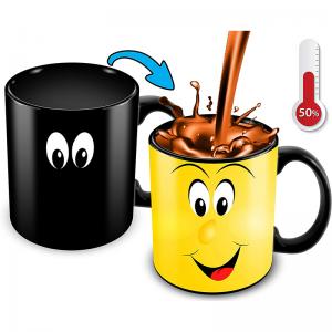 Wholesale heat sensitive funny magic ceramic mug porcelain coffee cup