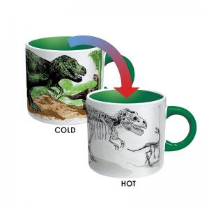 Glazed disappearing dinosaur heat sensitive magic ceramic coffee mug porcelain cup 