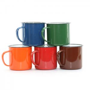 Custom colorful eco friendly metal ceramic enamel coffee mug enamel mug