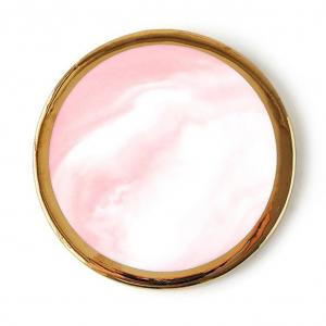 plated marble style pink ceramic marble coasters 