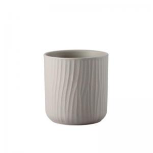 New design wood grain ceramic candle holder empty candle jar for home decor