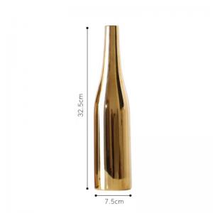 Luxury plated gold decorative tall tabletop ceramic flower vase