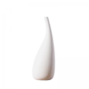 Morden tall plain white china tabletop ceramic flower vase for home decor 