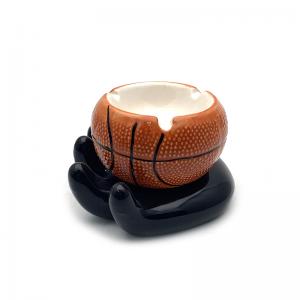 Custom hand and basketball football design cigar smoking ceramic ashtray 