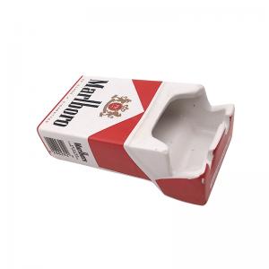 Novelty cigarette box design custom Available cigar smoking ceramic ashtray 