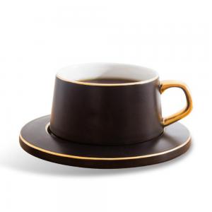 Retro nodic style eramic espresso coffee cup and saucer set 