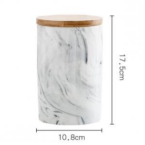 1.6L large capacity marbled ceramic kitchen tea coffee sugar storage canister sets 