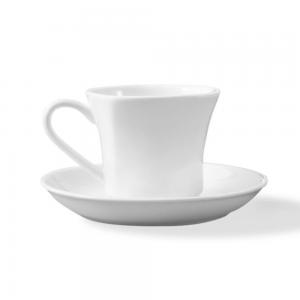 Customizable square white ceramic espresso coffee cup and saucer set 