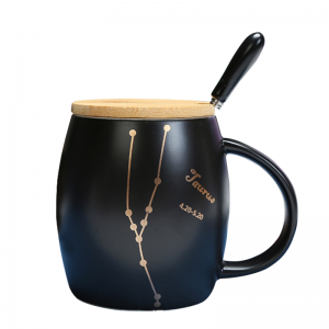 Creative Ceramic Constellation Coffee Mug with bamboo lid 