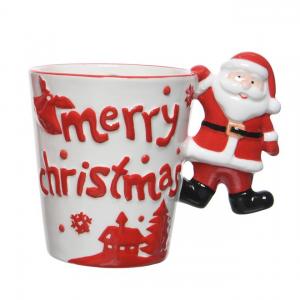 Novelty christmas santa claus element ceramic gift cup coffee mugs 