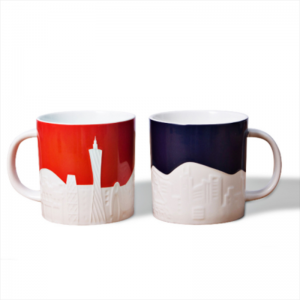 3D relief design ceramic coffee mugs tea cups with custom logo 