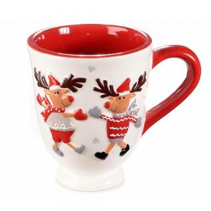 3D christmas cartoon design promotional ceramic cup coffee mugs 