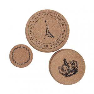 Custom printed heat insulated blank cork cup coasters for drink 