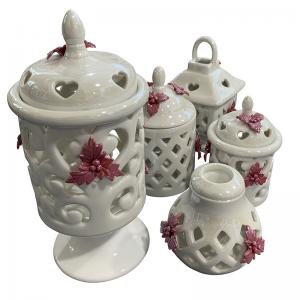 Exquisite wedding festival decorating ceramic candle lanterns holder 