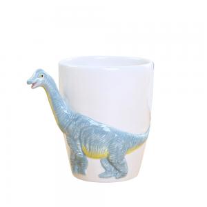 New creative custom logo 3D animals ceramic coffee mugs dinosaur mugs 