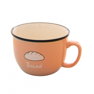 Cute cartoon ceramic mug breakfast custom logo coffee milk cup wholesale