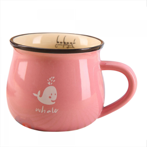 Creative lovely pot-bellied mugs custom logo coffee cup with lid and spoon 