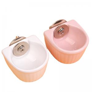 High quality ceramic pet fixable bowl squirrel rabbit food bowl hanging cage bowl 