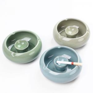 Wholesale large ceramic ashtray custom logo cigar smoking ashtray 