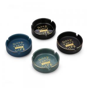 High quality Nordic style double hole ashtray custom logo ceramic ashtray 