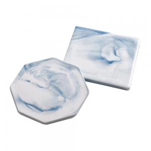 Simple marbled ceramic coasters home non-slip decorative coaster 