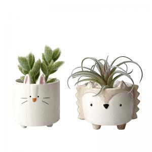 Cute animal design home decor small flower ceramic plant pot 