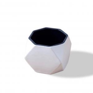 Creative geometric design white ceramic flower pots planters 