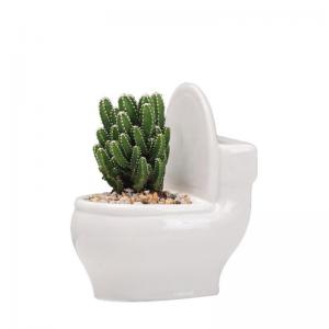 Funny white closestool design cheap small ceramic flower pots planters 