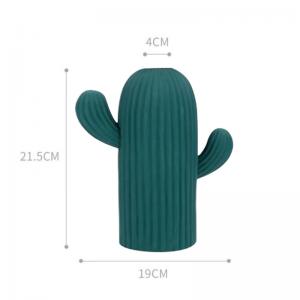 European green cactus design decorative tabletop china ceramic flower vase