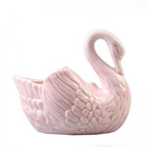 Wedding and home decorating swan design ceramic candle holder 