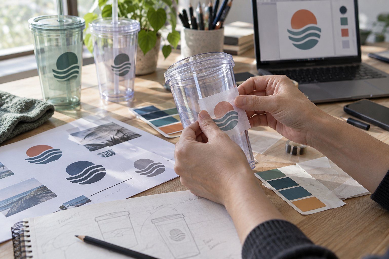 Custom branding and logo printing on existing drinkware molds