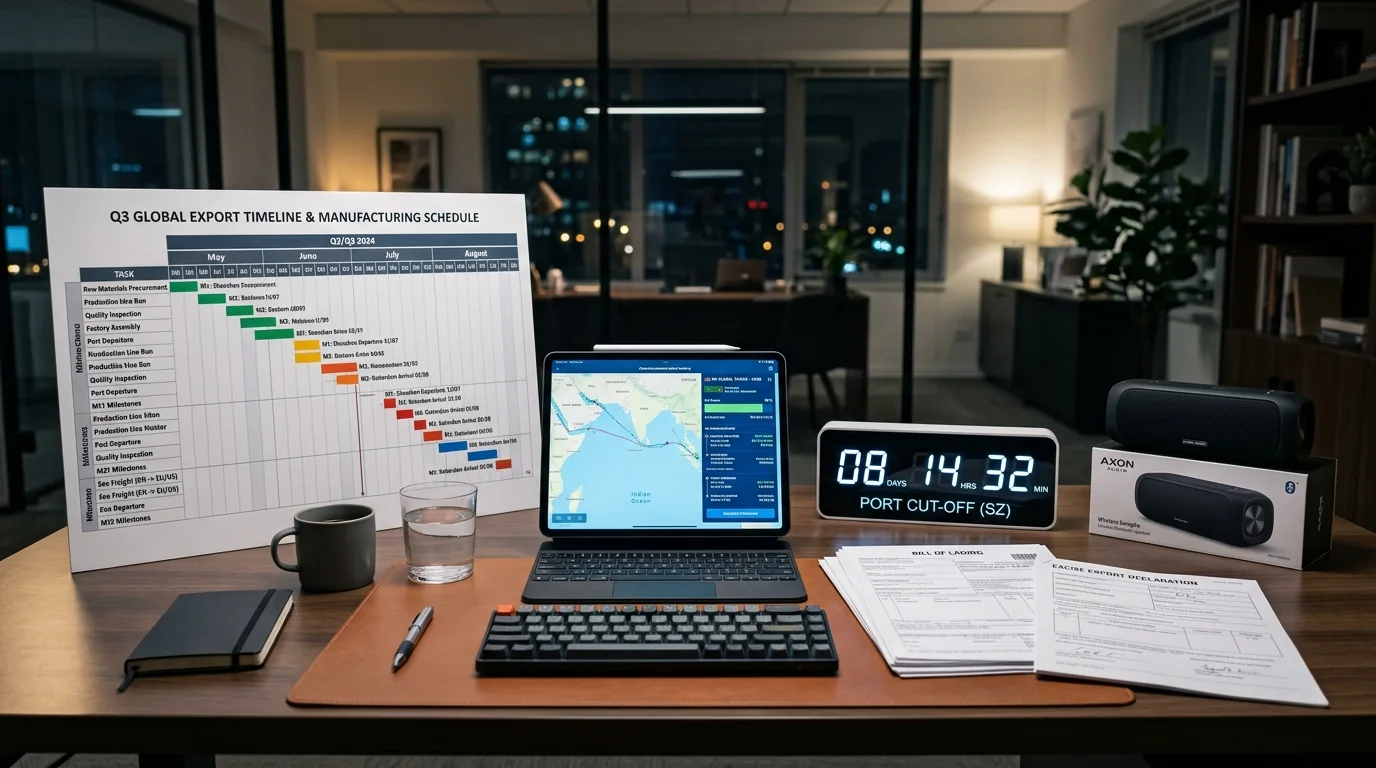 Production timeline checklist and export packaging